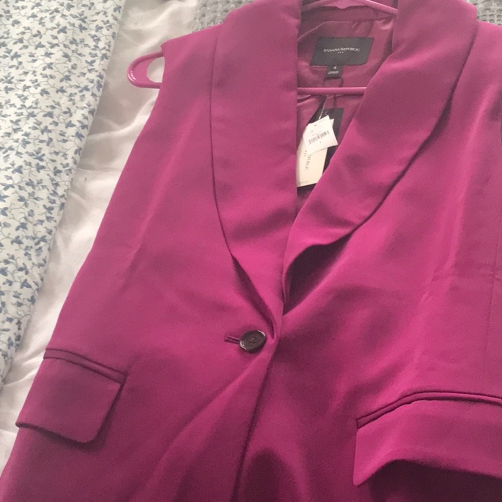 Banana Republic Fuchsia Wide Leg Pants suit - Picture 3 of 7